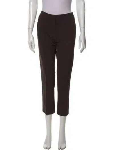 Pre-owned Etro Wool Straight Leg Pants In Brown