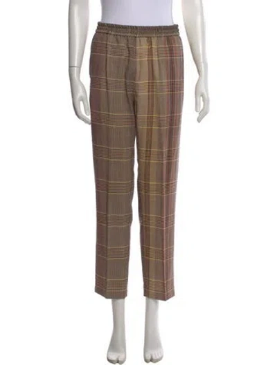 Pre-owned Etro Wool Straight Leg Pants In Brown