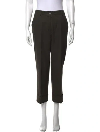 Pre-owned Etro Wool Straight Leg Pants In Brown