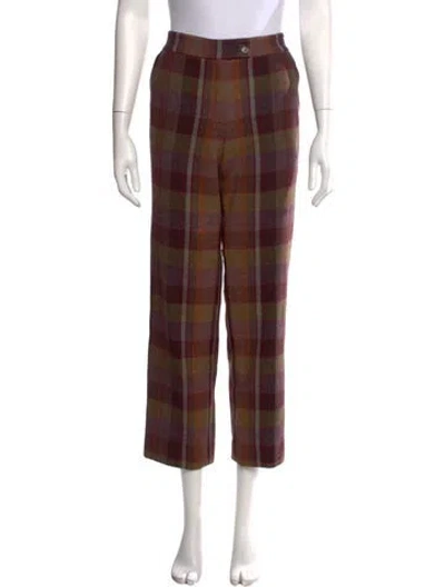 Pre-owned Etro Wool Straight Leg Pants In Brown