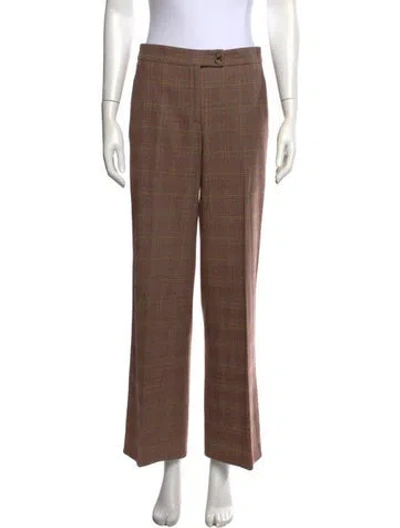 Pre-owned Etro Wool Straight Leg Pants In Brown