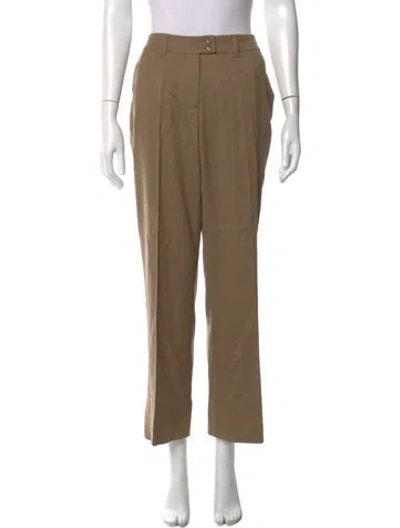 Pre-owned Etro Wool Straight Leg Pants In Brown