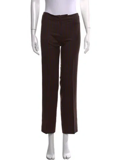 Pre-owned Etro Wool Straight Leg Pants In Brown