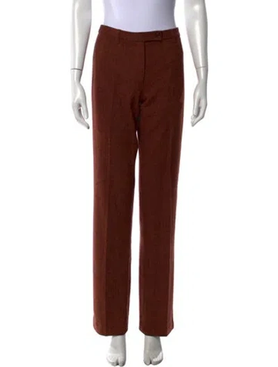 Pre-owned Etro Wool Straight Leg Pants In Brown