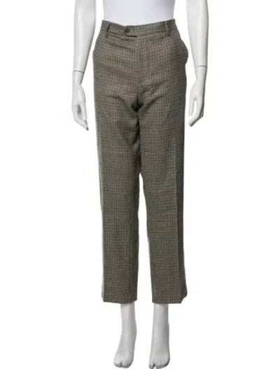 Pre-owned Etro Wool Straight Leg Pants In Brown