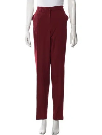 Pre-owned Etro Wool Straight Leg Pants In Burgundy