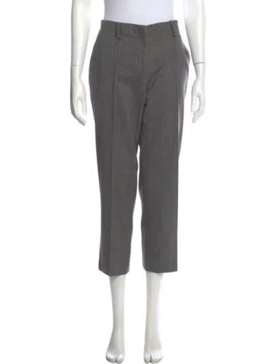 Pre-owned Etro Wool Straight Leg Pants In Gray