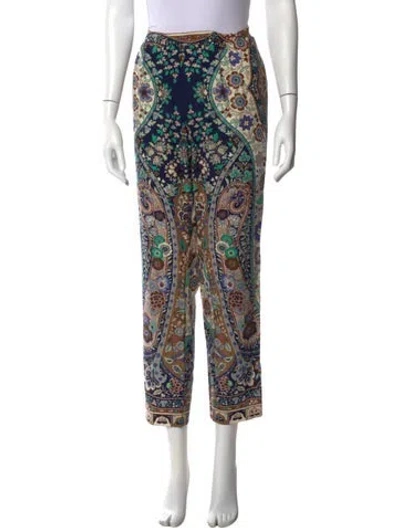 Pre-owned Etro Wool Straight Leg Pants In Green