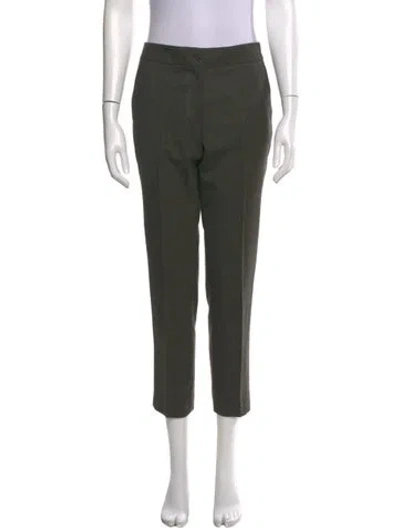 Pre-owned Etro Wool Straight Leg Pants In Green