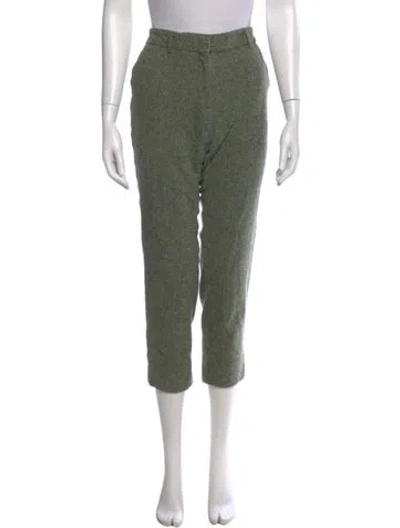 Pre-owned Etro Wool Straight Leg Pants In Green
