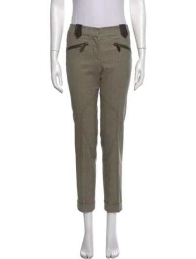 Pre-owned Etro Wool Straight Leg Pants In Green