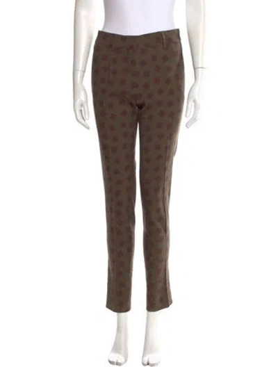 Pre-owned Etro Wool Straight Leg Pants In Green