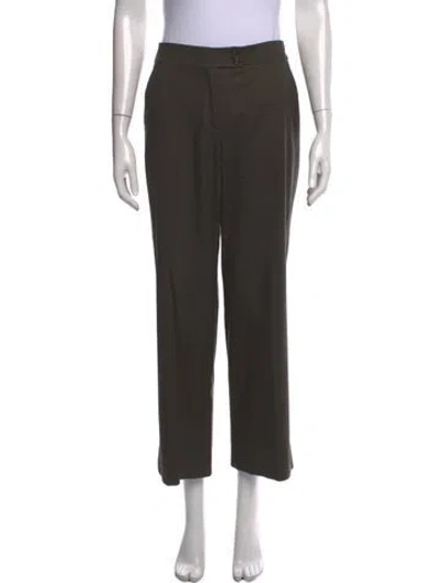Pre-owned Etro Wool Straight Leg Pants In Green