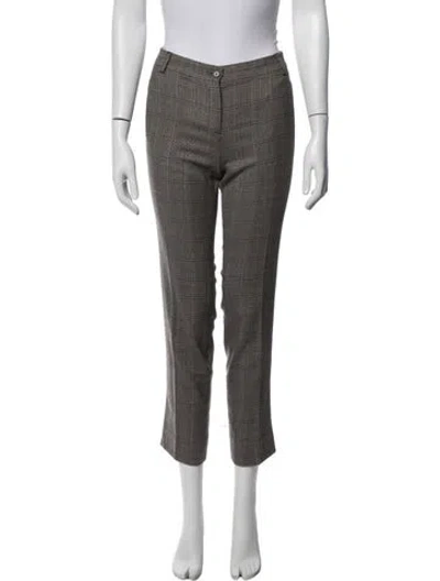 Pre-owned Etro Wool Straight Leg Pants In Grey