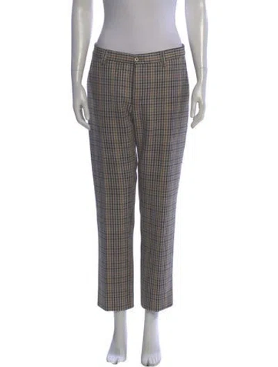 Pre-owned Etro Wool Straight Leg Pants In Multi