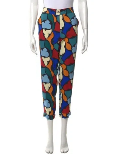 Pre-owned Etro Wool Straight Leg Pants In Multi