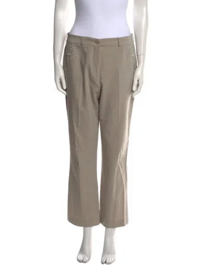 Pre-owned Etro Wool Straight Leg Pants In Neutral