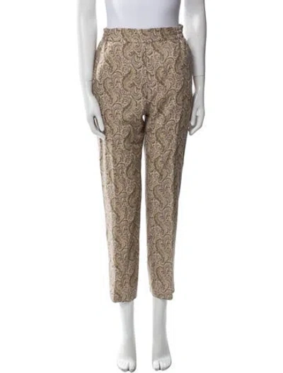 Pre-owned Etro Wool Straight Leg Pants In Neutral