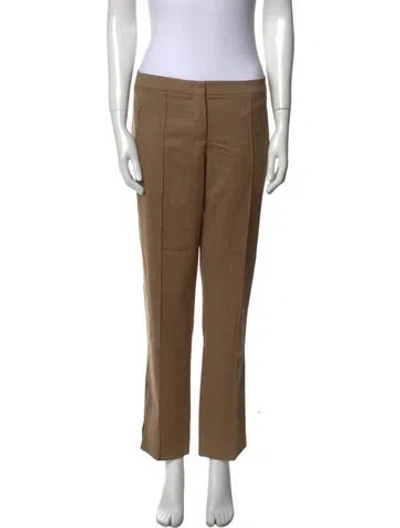 Pre-owned Etro Wool Straight Leg Pants In Neutral