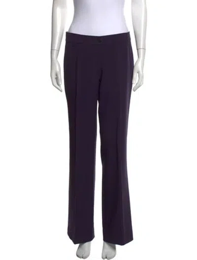 Pre-owned Etro Wool Straight Leg Pants In Purple