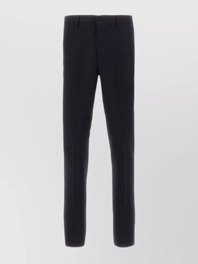 ETRO WOOL STRETCH TROUSERS CENTRAL PLEATS