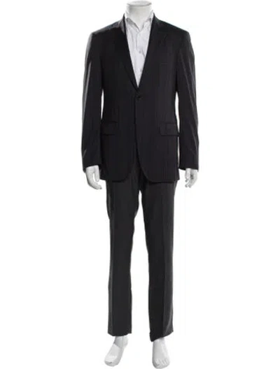 Pre-owned Etro Wool Striped Blazer In Blue