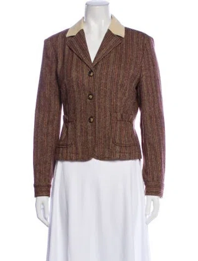 Pre-owned Etro Wool Striped Blazer In Brown