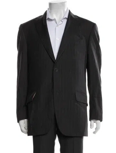 Pre-owned Etro Wool Striped Blazer In Brown