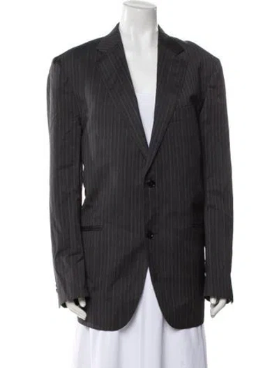 Pre-owned Etro Wool Striped Blazer In Gray