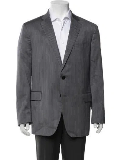 Pre-owned Etro Wool Striped Blazer In Gray