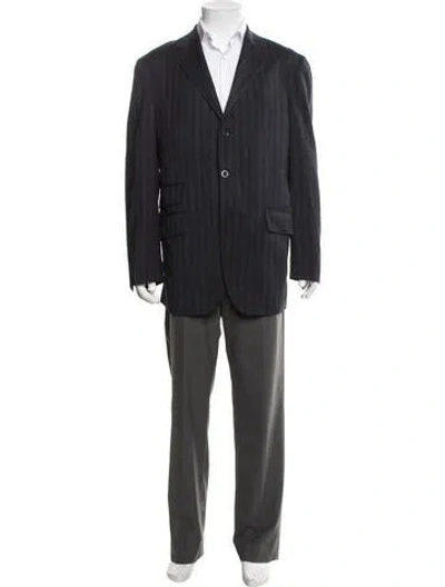 Pre-owned Etro Wool Striped Blazer In Grey