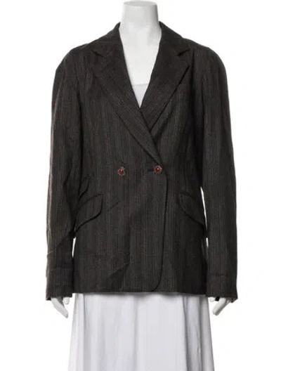 Pre-owned Etro Wool Striped Blazer In Multicolor