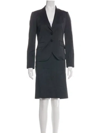 Pre-owned Etro Wool Striped Dress Set In Black
