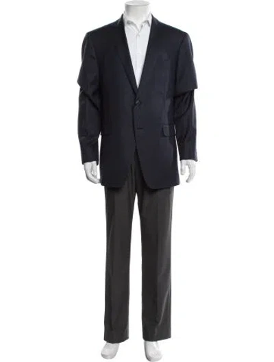 Pre-owned Etro Wool Striped Jacket In Blue