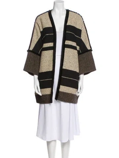 Pre-owned Etro Wool Striped Jacket In Neutral