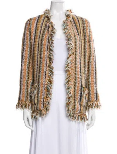 Pre-owned Etro Wool Striped Jacket In Neutral