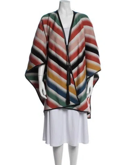 Pre-owned Etro Wool Striped Poncho In Neutrals