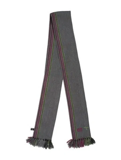 Pre-owned Etro Wool Striped Scarf