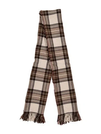 Pre-owned Etro Wool Striped Scarf In Brown