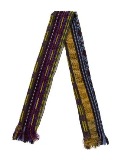 Pre-owned Etro Wool Striped Scarf In Green