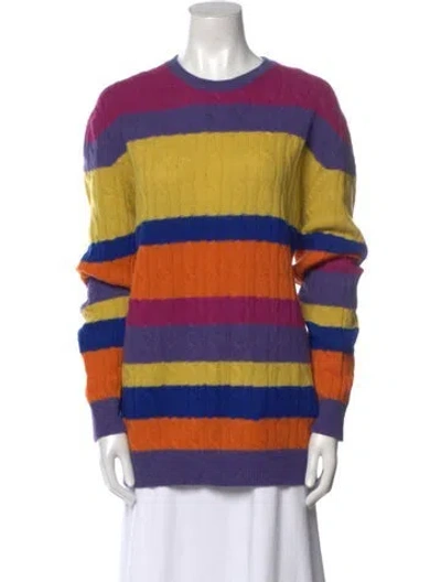 Pre-owned Etro Wool Striped Sweater In Yellow