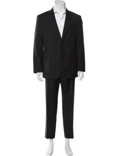 Pre-owned Etro Wool Striped Two-piece Suit In Blue