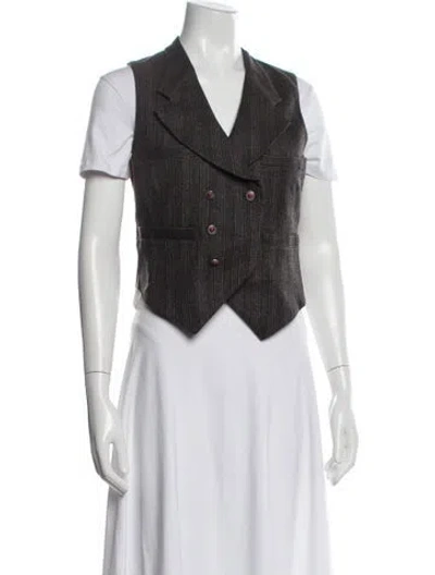 Pre-owned Etro Wool Striped Vest In Grey