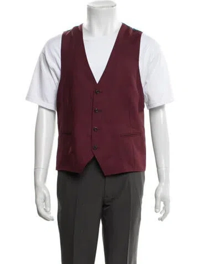 Pre-owned Etro Wool Suit Vest In Burgundy