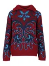 Etro Chunky Knitwer With Shawl Collar Knitwear Multicolor In Red