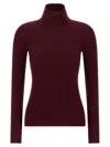 Etro Cozy Turtleneck Knit Sweater With Long Sleeves In Burgundy