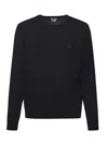 Etro Wool Sweater With Embroidered Monogram In Black