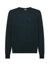 Etro Wool Sweater With Embroidered Monogram In Green