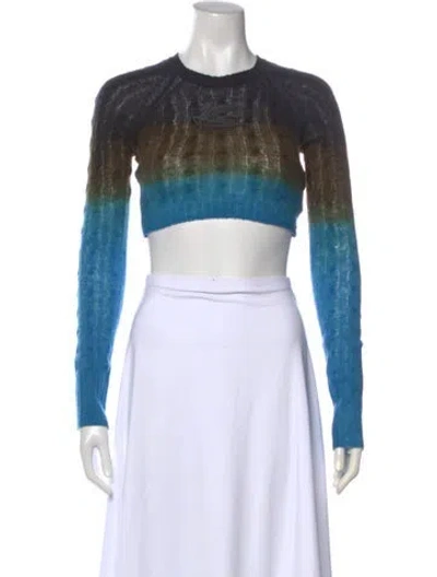 Pre-owned Etro Wool Tie-dye Print Crop Top In Blue