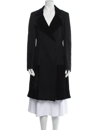 Pre-owned Etro Wool Trench Coat In Blue